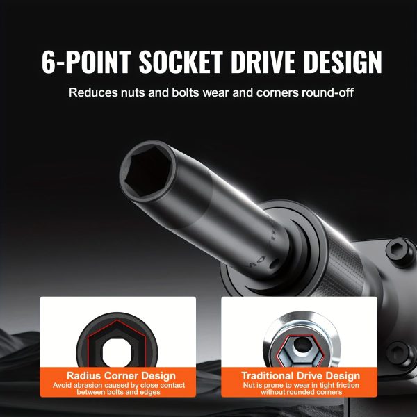 1/2" Drive Impact Socket Set, 65 Piece Socket Set SAE 3/8" To 1-1/4" And Metric 10-24mm, 6 Point Cr-V Alloy Steel For Auto Repair, Rugged Construction, Easy-to-Read Size Markings, Storage Case - Image 3