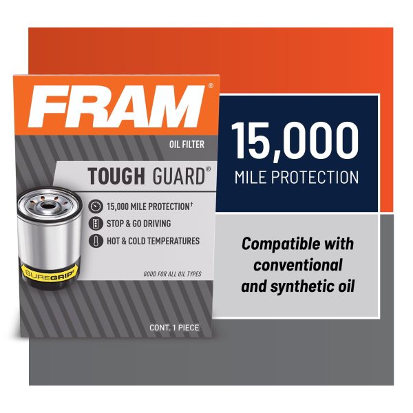(3 Pack)  Tough Guard Oil Filter, TG2, 15,000 Mile Replacement Oil Filter Fits Select: 1993-2014 FORD F150, 2008-2012 DODGE RAM 1500 - Image 3