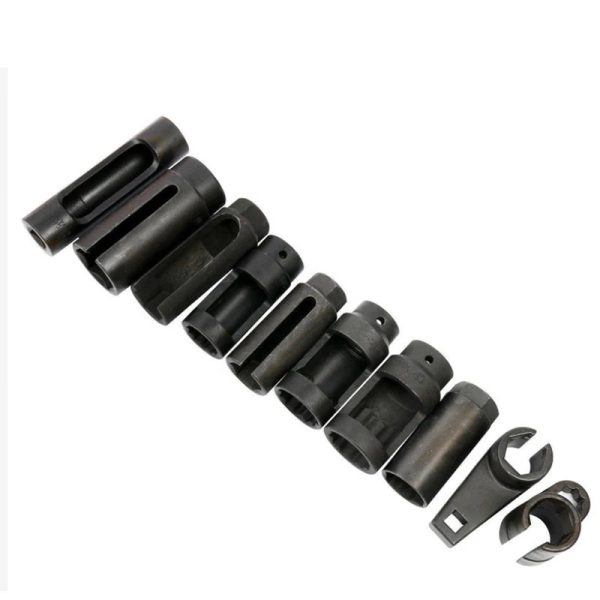 10PCS Black CR-V steel Master Sensor Socket Kit Tool O2 Oxygen Sensor Pressure Wrench Socket Removal Tool - Image 3