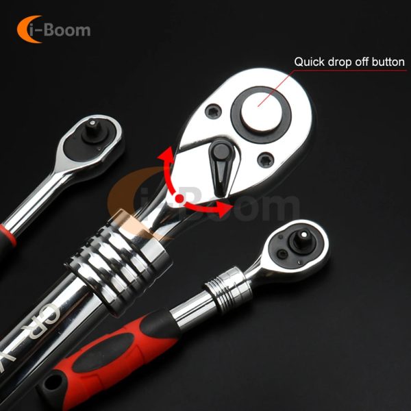 1/4" 3/8" 1/2" inch Ratchet Wrench 72 Teeth Extending Telescopic Ratchet Socket Wrench Tool Plate Ratchet Handle Wrench Tools - Image 4