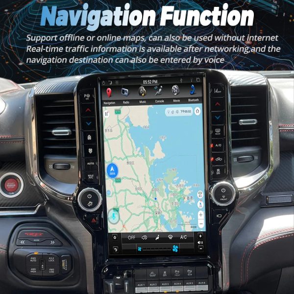 13.6 Inch Android 13 Car Radio For Dodge RAM 1500 2500 3500 2019 - 2022 Multimedia Auto Stereo Player Touch Screen GPS Head Unit - Image 3
