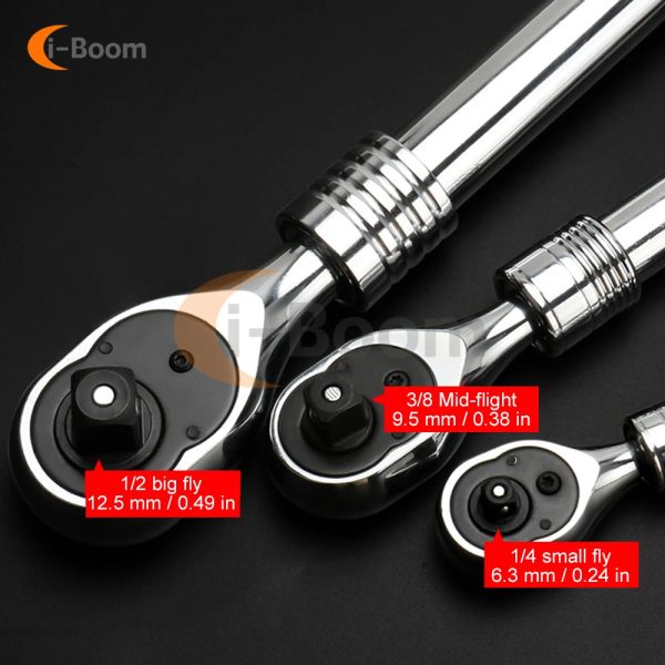 1/4" 3/8" 1/2" inch Ratchet Wrench 72 Teeth Extending Telescopic Ratchet Socket Wrench Tool Plate Ratchet Handle Wrench Tools - Image 6