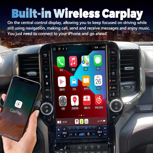 13.6 Inch Android 13 Car Radio For Dodge RAM 1500 2500 3500 2019 - 2022 Multimedia Auto Stereo Player Touch Screen GPS Head Unit - Image 2