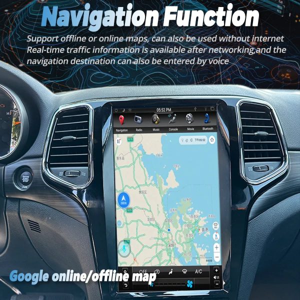 13.6inch Tesla Android Screen Radio 2din For Jeep Grand Cherokee 2014-2020 GPS Carplay Car Multimedia Video Player Stereo Navi - Image 3