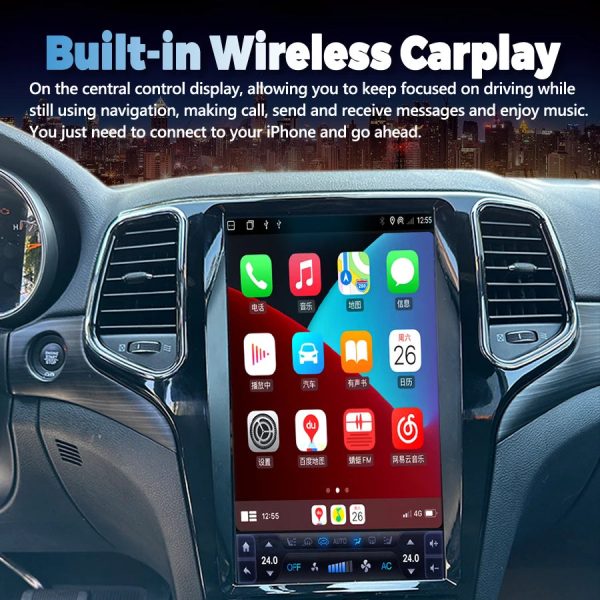 13.6inch Tesla Android Screen Radio 2din For Jeep Grand Cherokee 2014-2020 GPS Carplay Car Multimedia Video Player Stereo Navi - Image 4