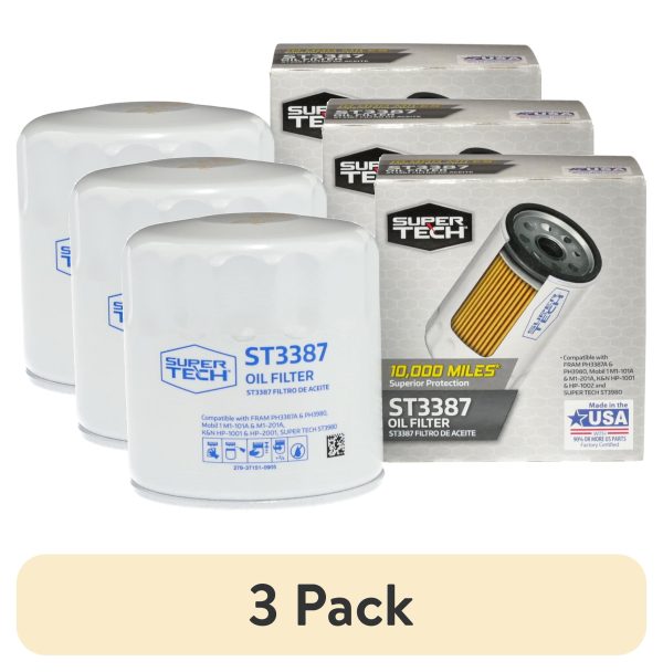 (3 Pack)  ST3387 10K Mile Spin-On Motor Oil Filter Fits GM and Isuzu Fits Select: 1988-2000 CHEVROLET GMT-400, 1995-2000 CHEVROLET TAHOE