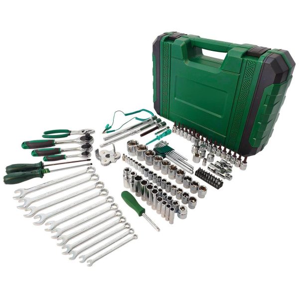 124-Piece Mechanics Tool Set, 1/2" 1/4" & 3/8" Drive Socket Tool Set - - Image 3