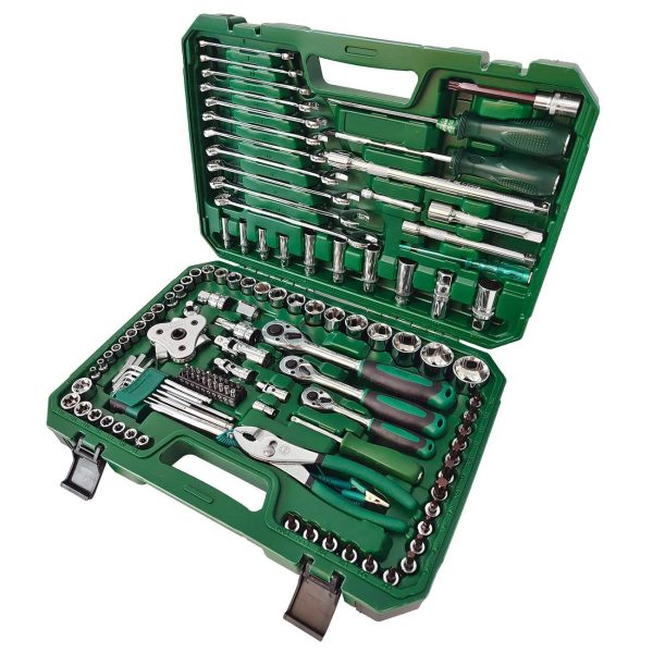 124-Piece Mechanics Tool Set, 1/2" 1/4" & 3/8" Drive Socket Tool Set - - Image 6